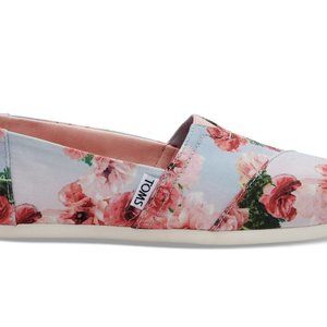 NEW!!! TOMS Classic Pink Graphic Floral 7.5